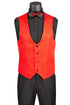 Men's Slim Fit Vested Paisely Wedding Tuxedo In Red