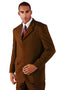 Mens 4 Button Polyester Fashion Suit in Brown