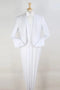 All White Mens Tuxedo -  Wedding Suit - Mens One Button Modern Fit Vested Shawl Tuxedo In White