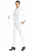 All White Mens Tuxedo -  Wedding Suit - Men's One Button Vested Wide Shawl Lapel Lace Style Paisley Prom & Wedding Tuxedo In White White Prom Tuxedos