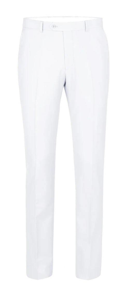 White Wedding Suit For Men - Perfect For Groom - Mens Basic Two Button Classic Fit Suit In White