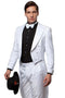 All White Mens Tuxedo -  Wedding Suit -Men's Classic Designer Long Tail Tuxedo In White