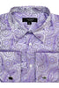 Men's Fancy French Cuff Long Sleeve Dress Shirt in Lavender Paisley