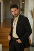 Mens Black Western Sport Suit with Elbow Patch Detail
