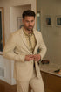 Mens Western Beige Suit with Elbow Patches – Classic Smart Casual Style