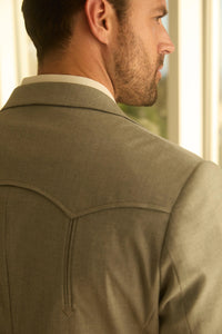 Mens Grey Western Sport Suit with Elbow Patches – Rugged Classic Style