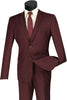Mens Ultra Slim Fit Wool Feel Suit in Burgundy