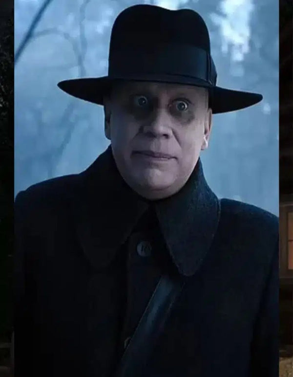 Wednesday Uncle Fester Black Trench Coat