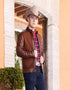 Woven Fine Leather Western Jacket