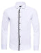 Black Stripe Detailed White Men Tuxedo Shirt