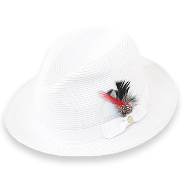 Tapa Crushable Straw Hat Fedora in White