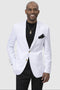 Mens Modern Two Button Club White Blazer