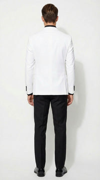 White Double Breasted Blazer Tuxedo Dinner Jacket 