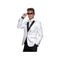 White One Button Floral Sateen Unique Paisley Sport Coat