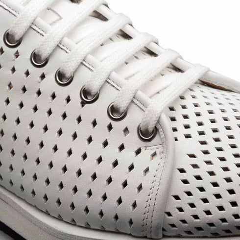 Mezlan Luce White Perforated Leather Sneaker