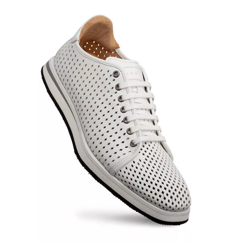 Mezlan Luce White Perforated Leather Sneaker