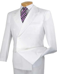 Pleated Suit - Mens Suits With Pleated Pant -  Regular Fit Suit -  White Poplin Suit