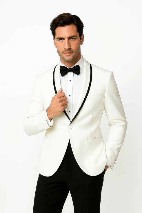 White and Black Dinner Jacket 