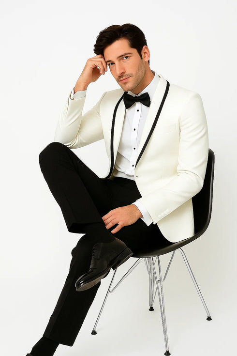 White and Black Dinner Jacket 