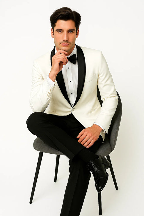 White and Black Dinner Jacket 