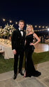 Men’s Rossi Man Zeus Black Velvet Double Breasted Tuxedo Suit, Formal Wedding Prom Dinner Suit Set