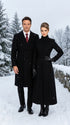 Men’s Black Full Length Double Breasted Wool Overcoat, Formal Winter Topcoat