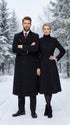 Men’s Black Chesterfield Overcoat, Full Length Wool and Cashmere Dress Coat