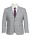 Light Grey Suit - Silver Gray Suit For Wedding - Mens Designer Two Button Slim Fit Peak lapel Smoke Windowpane Plaid Suit