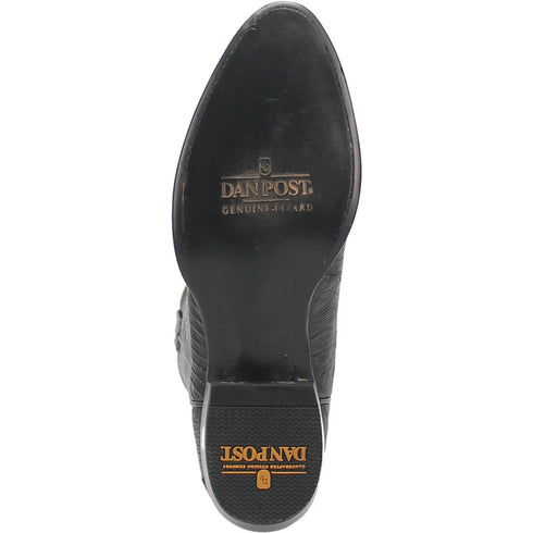 Dan Post Men’s Winston Black Exotic Lizard Leather 13” Round Toe Cowboy Boot