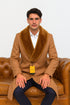Mens Full Length And Cashmere Overcoat - Winter Topcoats - Light Brown Coat - Dark Camel - Vecuna Color