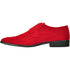Bravo Mens Vegan Suede Wedding & Prom Wingtip Lace Up Dress Shoe in Red
