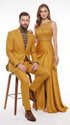 Men’s Travis Kelce Inspired Yellow Suit, Mustard Gold 2 Piece Fashion Suit for Parties and Events