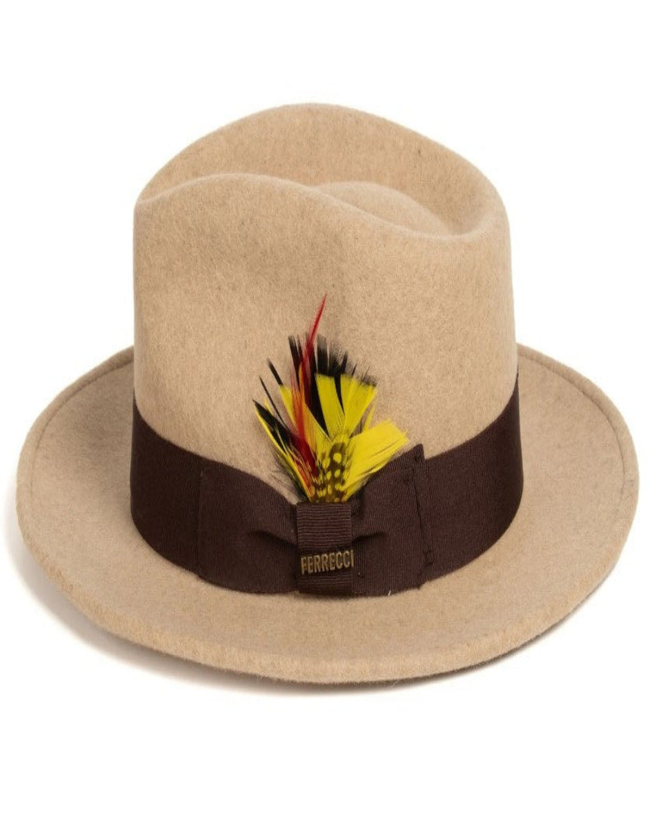 Beige Dress Hat 1920s Fedora Style