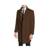 Wool Fabric Big And Tall-Mens Brown Four Button Cuffs Peacoat