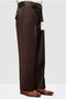 Mens Italian Wool Wide Leg Dress Pants in Brown