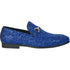 Bravo Mens Modern Glitter Sequin Prom Tuxedo Buckle Loafer in Royal Blue - Men's Dress Shoes
