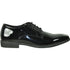Bravo Mens Shiny Patent Plain Toe Tuxedo Dress Shoe in Black
