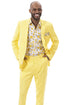 Men's Modern Fit Casual Summer Linen Suit in Yellow