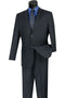 Mens 2 Button Wool Blend Pinstripe Suit in Navy