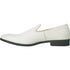 Bravo Mens Classic Plain Toe Slip on Loafer Dress Shoe in Ivory