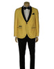 Mens Slim Fit 1 Button Shawl Lapel Prom Tuxedo in Yellow