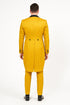 Mens Yellow Tailcoat Tuxedo with Black Lapel and Brocade Detailing – Formal Vintage Style Suit