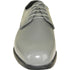 Bravo Mens Classic Plain Square Toe Shiny Patent Tuxedo Dress Shoe in Grey