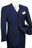 Mens 3 Button Vested Basic Wool Feel Suit in Navy
