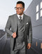 Mens Gangster Pinstripe 2 Button Double Breasted Vest Suit in Grey