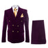 Men’s Rossi Man Zeus Purple Velvet Double Breasted Tuxedo Suit, Formal Wedding Prom Dinner Suit Set