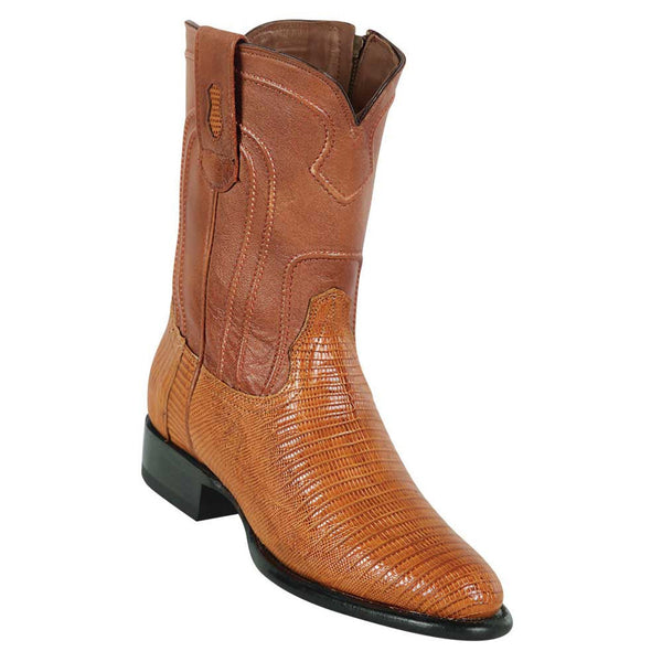 Los Altos Men's Genuine Lizard Teju Skin Saddle Zipper Roper Toe Boot