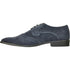 Bravo Mens Vegan Suede Wedding & Prom Wingtip Lace Up Dress Shoe in Navy Blue