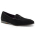 Zelli Hand-Stitched Sueded Goatskin Loafer with Crocodile Vamp in Black