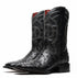Marco Di Milano Alabama Black Ostrich Quill Square Toe Cowboy Boots